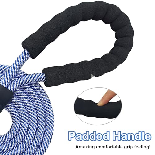 Image of MayPaw Heavy Duty Rope Dog Leash, 1 /2 inch x 6FT Blue Nylon Pet Training Leash, Soft Padded Handle Thick Lead Leash for Large Medium Dogs (1 /2 inch 6ft, Blue)