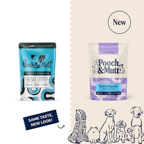 Pooch & Mutt - Vitalität & Verdauung, Nassfutter für Hunde (Getreidefreies), Truthahn und Hering, 12 x 150 g