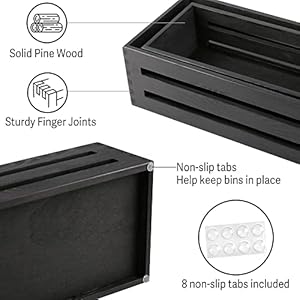 LotFancy Bathroom Decor Box, 2 Pack Wooden Toilet Paper Holder, Black Toilet Tank Basket, Back of Toilet Storage Basket, Farmhouse Toilet Tank Topper LotFancy Bathroom Decor Box 2 Pack Wooden Toilet Paper Holder Black Toilet Tank Basket Back of Toilet Storage Basket Farmhouse Toilet Tank Topper
