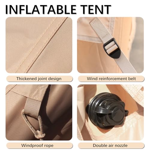 Carpa inflable para camping 4-6 personas, khaki miniatura 4