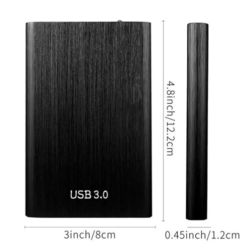 HvoYoDm Portable USB 3.0 External Hard Drive — 1TB High-Capacity, High-Speed ​​Storage Device; Compatible with Windows, macOS, and Linux (Ideal for Home Use, and Party Favors) (Black,1)