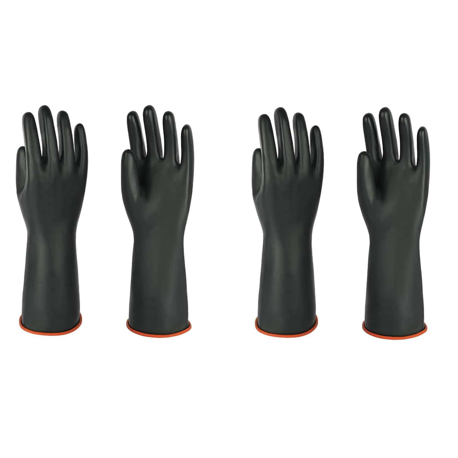 Heavy-Duty Latex Chemical Resistant Gloves - Reusable Long Rubber Dishwashing Gloves with Forearm Protection for Men - Waterproof, Industrial Safety Gear, Acid & Alkali Resistant, Oil-Proof,14“，2 Pair