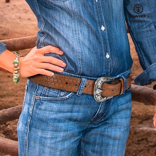Women Western Belt Cowboy Cowgirl PU Leather Belts with Vintage Engraved Buckle3