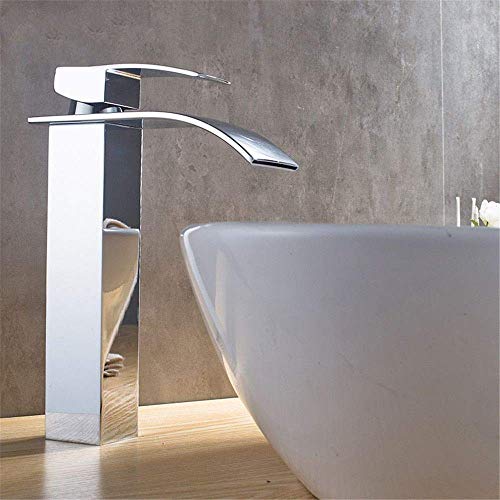 Robinet de lavabo cascade chromé mitigeur eau chaude et froide - 5