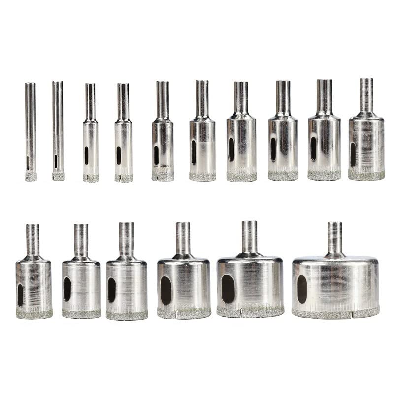 Juego de brocas con revestimiento de diamante, 10/28 Uds., 6-60mm, Kit de sierra perforadora for vidrio, mármol, granito, azulejo de piedra, broca de perforación de sierra perforadora de cerámica(No.8