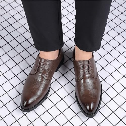 Mens Non Slip Oxford Shoes Lace Up Leather Formal Office Rubber Sole Derby Shoes2