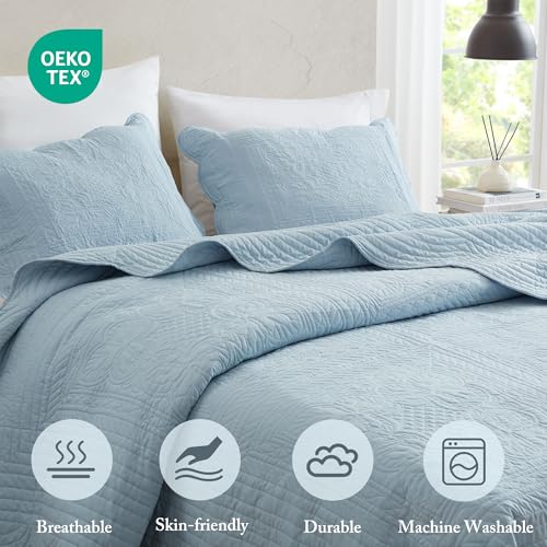 Image of Madison Park Cottage Cotton Coverlet Set, 3-Piece King /Cal King Quilt Set