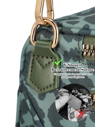Image of Pure Colour Crossbody Bag Bum Bag for Women,Spacious Purse Fanny Packs Belt Bag,Oversized Bum Bag (Bean Green Leopard Print Bum Bag)