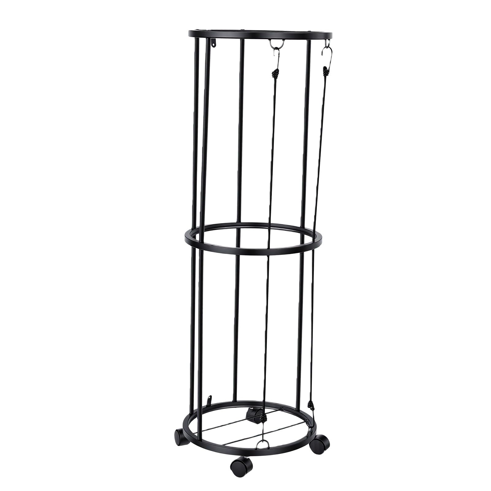 Alomejor Ballregal mit Leisen Universalrädern, Abgestufter Organizer für Basketbälle, Fußbälle, Tennisbälle, Fitnessstudio, Zuhause
