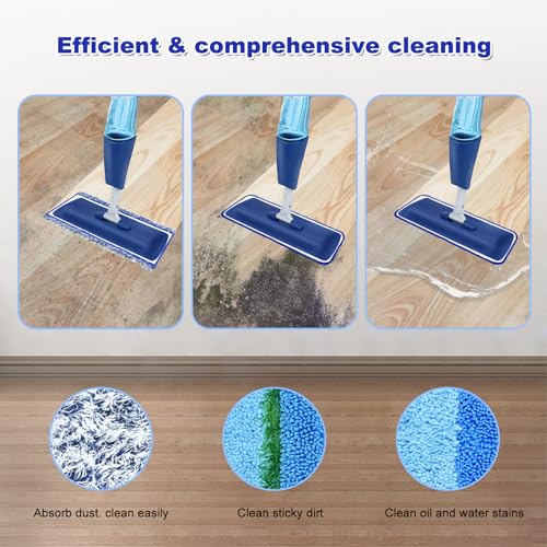 Image of 6 Pack Microfiber Cleaning Replacement Pad for Bona Mop,Washable Reusable Microfiber Cleaning Mop Pad for Hardwood Floor,Wet Dry Use,2 Deep Cleaning Pad+2 Microfiber Cleaning Pad+2 Dusting Mop Pad
