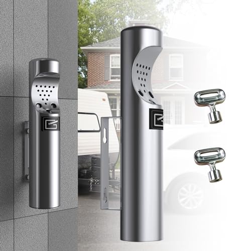 Image of Wall Mounted Cigarette Butt Receptacle Disposal Outdoor, Outside Ashtrays for Cigarettes, Commercial Smokers Outpost for Ash Removal, Keep Your Area Tidy! -Stainless Steel