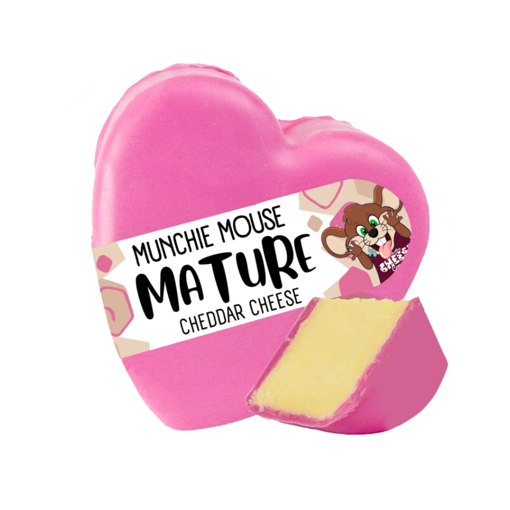 Munchies Mighty Mature Heart-Shaped Cheese Truckle 200g Wax Coated. A delicious gift for many occasions. The perfect addition to a cheeseboard.