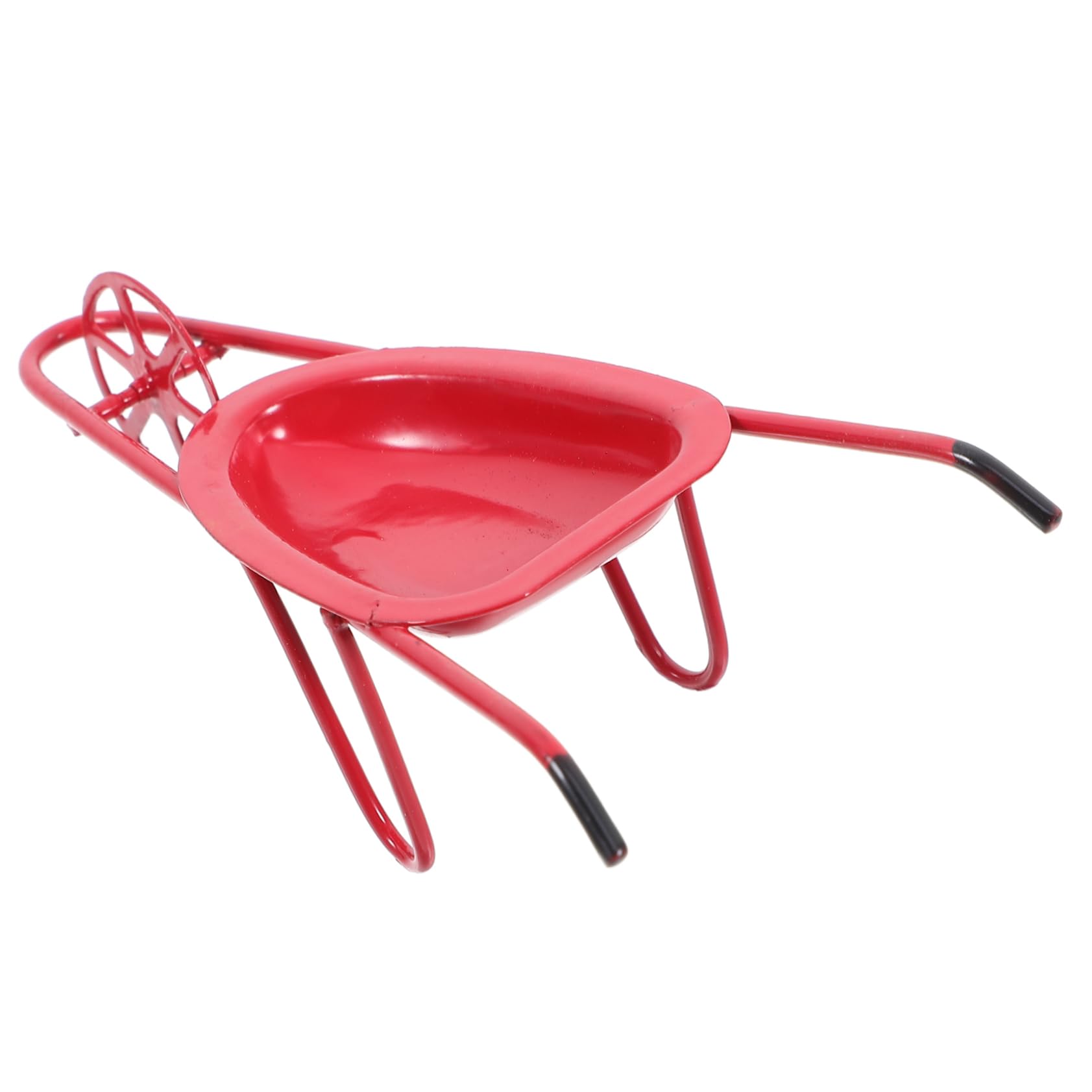 WOONEKY Doll House Cart Mini Wheelbarrow Model Simulation Cart Ornaments Dollhouse Farm Accessories Fairy Garden Wheelbarrow Mini Wheelbarrow Toy Micro Landscape Decor Toys Iron Red