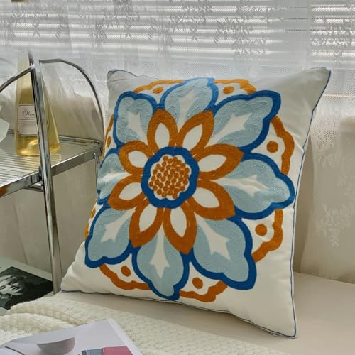 Taies d'oreiller housse de coussin brodée fleurie ethnique sofa - 7