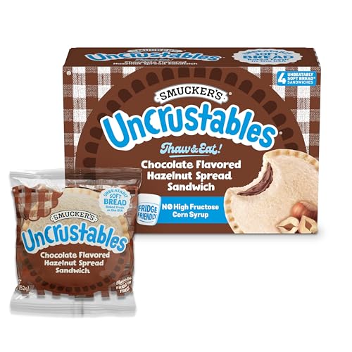 Smucker’s Uncrustables Chocolate Flavored Hazelnut Spread Sandwiches, 4
