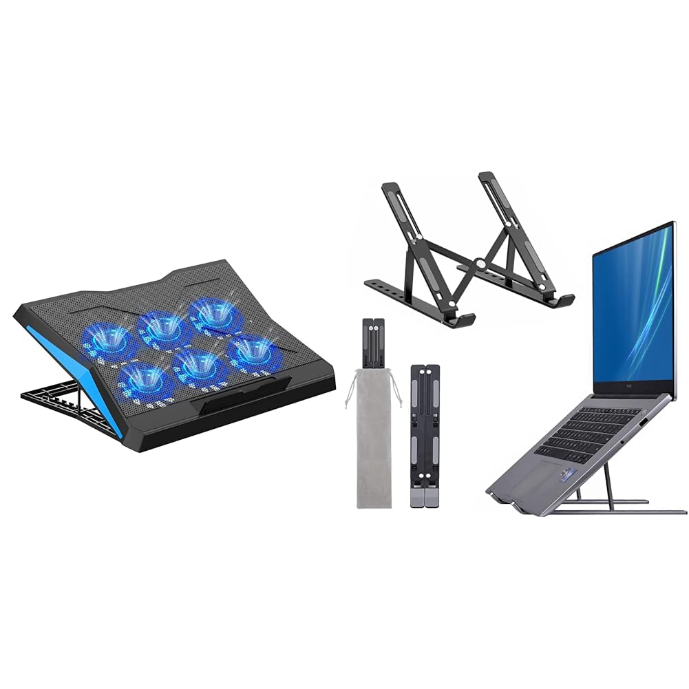 Dyazo Upgraded 6 Fan Laptop Cooling Pad | Laptop Stand with Fan | Laptop Raiser with Adjustable Heig (B0C5BZ7XFT) Amazon Price History, Amazon Price Tracker