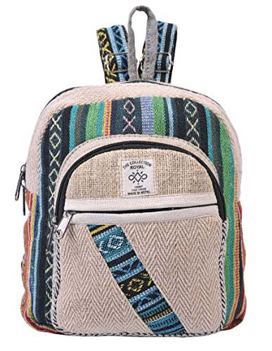 THE-COLLECTION-ROYAL-Himalayan-Hemp-and-Cotton-Boho-Bohemian-Hippie-Bag-Purse-Eco-Friendly-Mini-Daypack-Backpack