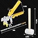 Tile Leveling System 1/16 Inch with Plier and Rubber Hammer - 800Pcs Tile Spacers Leveling Clips and 200Pcs Reusable Wedges Tiling Tools for Floor Wall Ceramic Tile Stone Installation - Yellow
