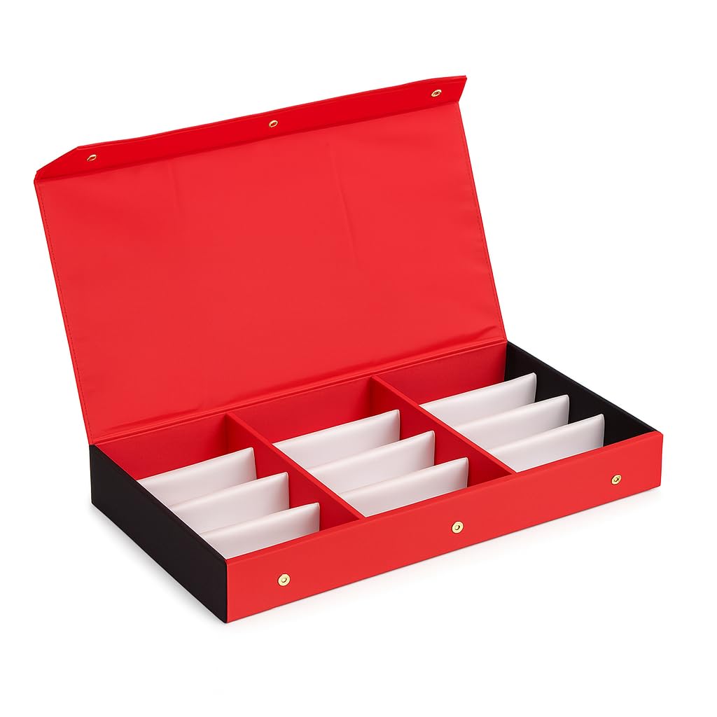 Sunglass,Goggles,Eyewear,Storage Boxes case cover 12pcs compartment organizer Red color (Make in india)
