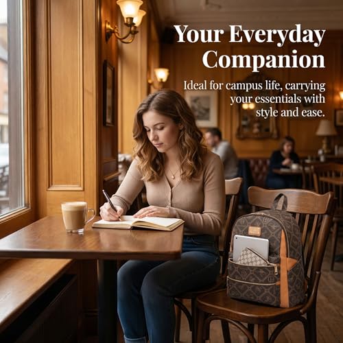 Image of Women Fashion Backpack Purse Multi Pockets Anti-Theft Rucksack Travel Shoulder Bag Handbag