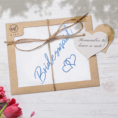 W&F Gift Wedding Handkerchief - 12" X 12" - Something Blue For Bride On Wedding Day - Mother Of The Bride Gifts From Friend, Bridal Wedding Hankie – Best Friend Wedding Gifts For Bridesmaids #TOP1
