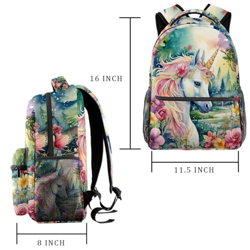 Sac à dos licorne pour enfants grand sac d'école multicolore junior