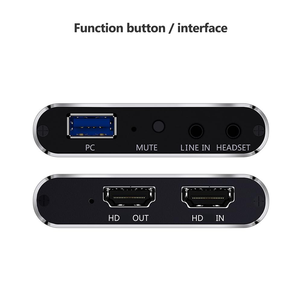 Carte de Capture Vidéo Compatible 4K 60 Hz Plaque USB3.0 UVC YUY2 Enregistreur Boîte de Capture Vidéo de pour Diffusion en Direct