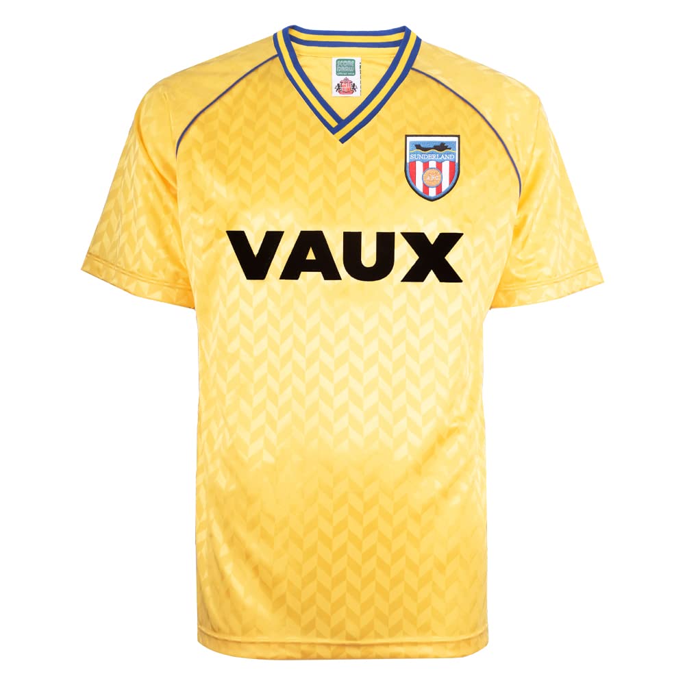 Score Draw Men's Yellow Sunderland 1990 Third Retro Football Shirt Medium Polyester