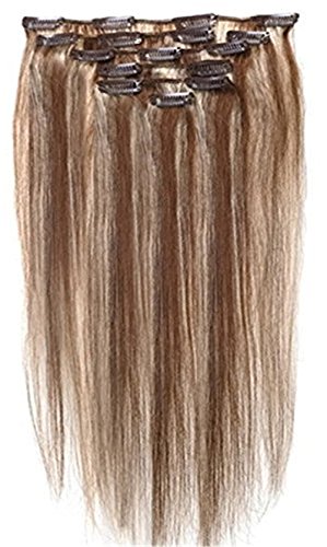 TopWigy Hairpieces Full Head Clips in Kanekalon Synthetic Hair Extensions 15inch