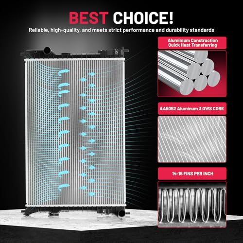 Image of BDFHYK 13364 Aluminum Radiator for Ford Explorer 11-19, Flex 13-18