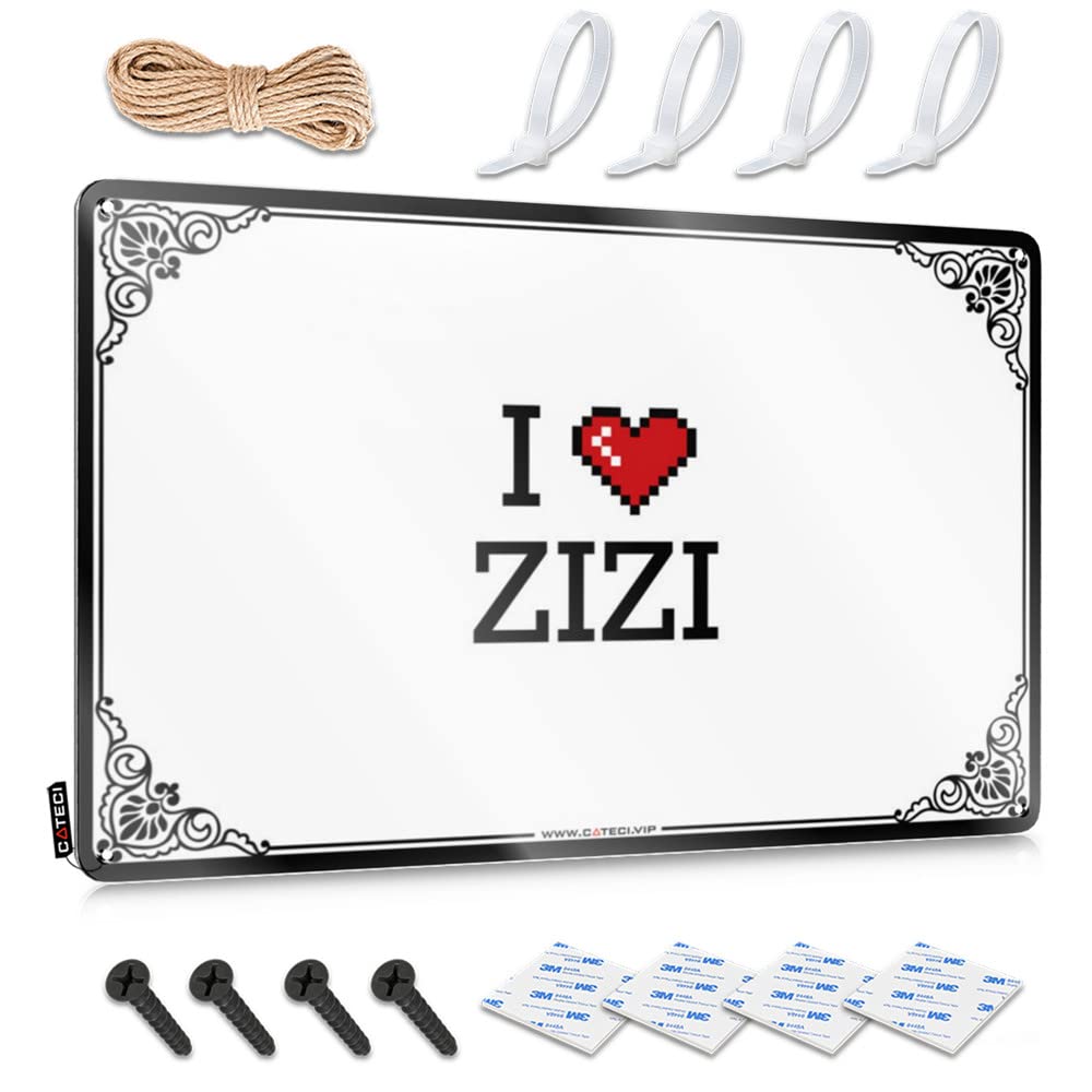 Decorations Waterproof Waterproof Artwork, Nice Retro Print For Cafe Pub Camping | Home Decor For Men Pre-drilled Custom I Love Zizi(30X40CM)