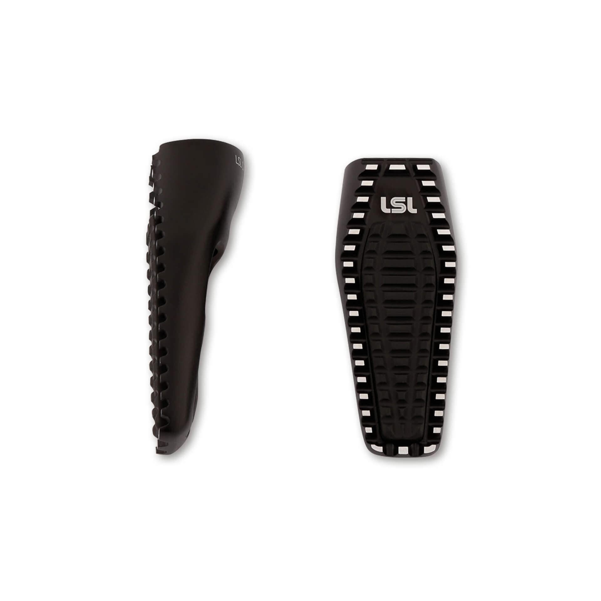 LSL Fußrasten ERGONIA, Austauschfußrasten mit Gummieinlage, Länge 80 mm, Aluminium, schwarz eloxiert, Lieferung paarweise, fahrzeugspezifische Gelenke bitte separat bestellen