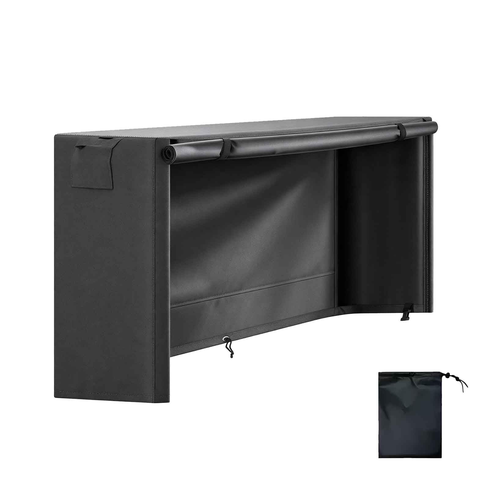 Copertura per Legna da Ardere da Esterni | Tessuto Oxford 600D | con Cerniera Impermeabile | con Patta Frontale Apribile (Non Include Portapacchi),Grigio,152x61x122cm