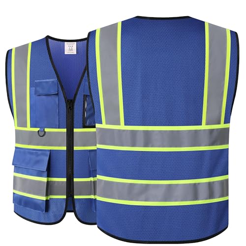 Image of Safety Vest for Men Women Hi Vis Vest with Pockets Mesh High Visibility Vests