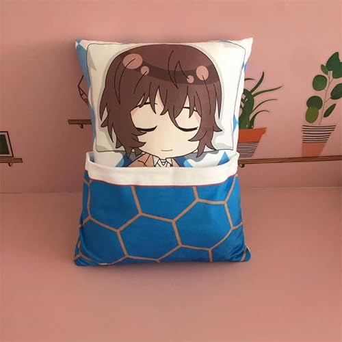 QAHEART Anime BSD Plush Doll Hugged Pillow Dazai Osamu Plush Pillow Cushion Doll Home Sofa Decoration Birthday Xmas Gift for Kids Adults - Dazai Osamu - 38x28cm