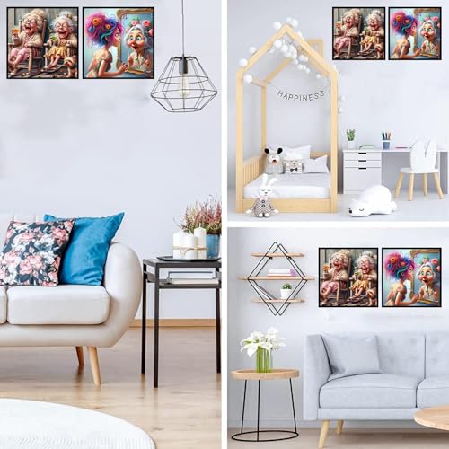 Zythron 2 Pack Diamond Painting Kits Girl Diamond Art Kits for Adults 5D Diamond Painting,Round 5D Paint with Diamonds Pictures DIY Full Drill Gem Art and Crafts Kits for Home Wall Decor 14x14 inch — view 3
