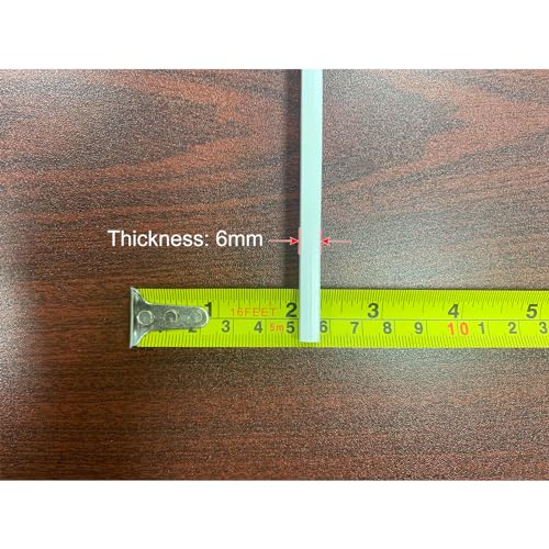 Image of uxcell ABS Plastic Square Bars Rod 6mmx6mmx20 inch ABS Plastic Square Bar Rod for Architectural Model Making DIY White