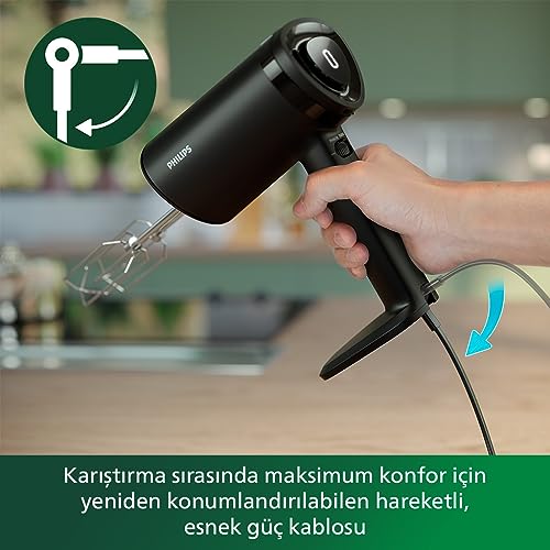 Philips HR3781/00 Mixeur plongeant avec moteur 500 W, avance douce, 5 vitesses et turbo, écran LED