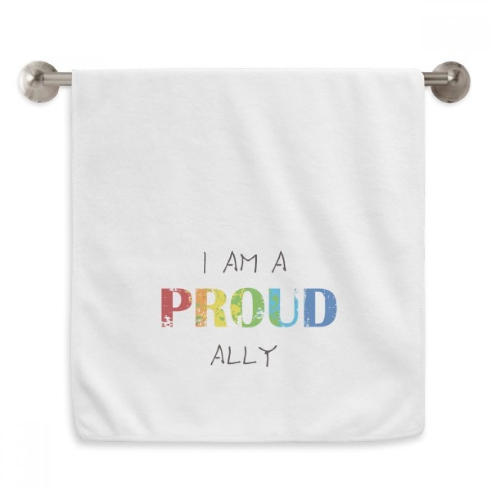 Serviette arc-en-ciel LGBT 13x29 pouces blanche en tissu moelleux pour le visage