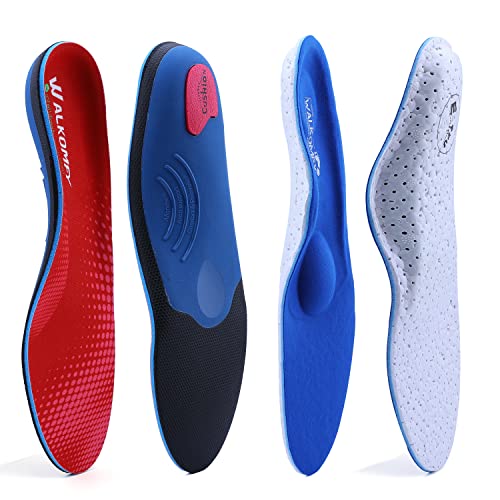Walkomfy Heavy Duty Support High Arch Support Insoles Plantar Fasciitis Heel Pain Relief Orthotics 210+ Lbs cover