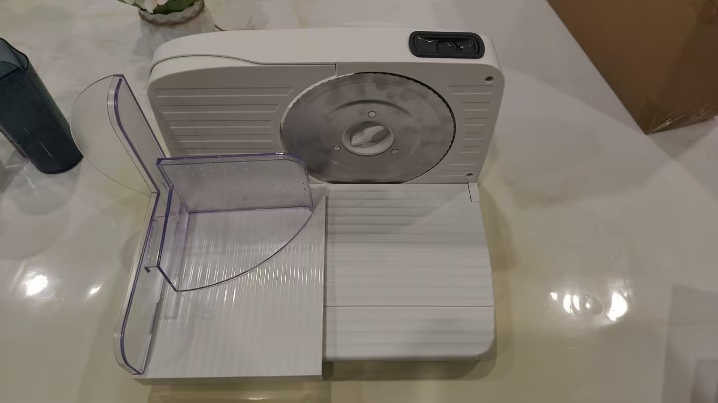 Cortadora de carne eléctrica PANCERKA, rebanadora de alimentos para charcutería, grosor ajustable de 0 a 15 mm, apta para uso doméstico y comercial, para cortar embutidos, carne, verduras, frutas, cor