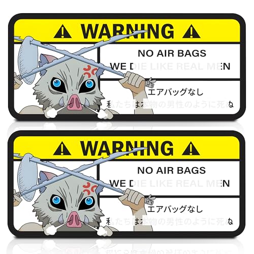 GRITKULTURE 5.1 inch Anime Inosuke We Die Like Real Men! Warning Cartoon Stickers 2 Pack for Demon...