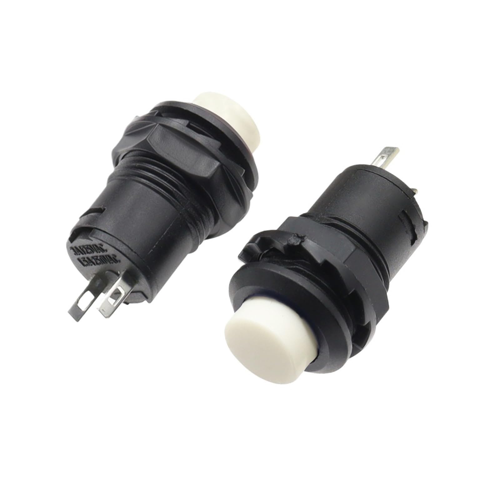 AUOQKQUT 6PCS Self locking white Pushbutton Switches DS228 DS428 12mm OFF- ON 3A /125VAC 1.5A/250VAC