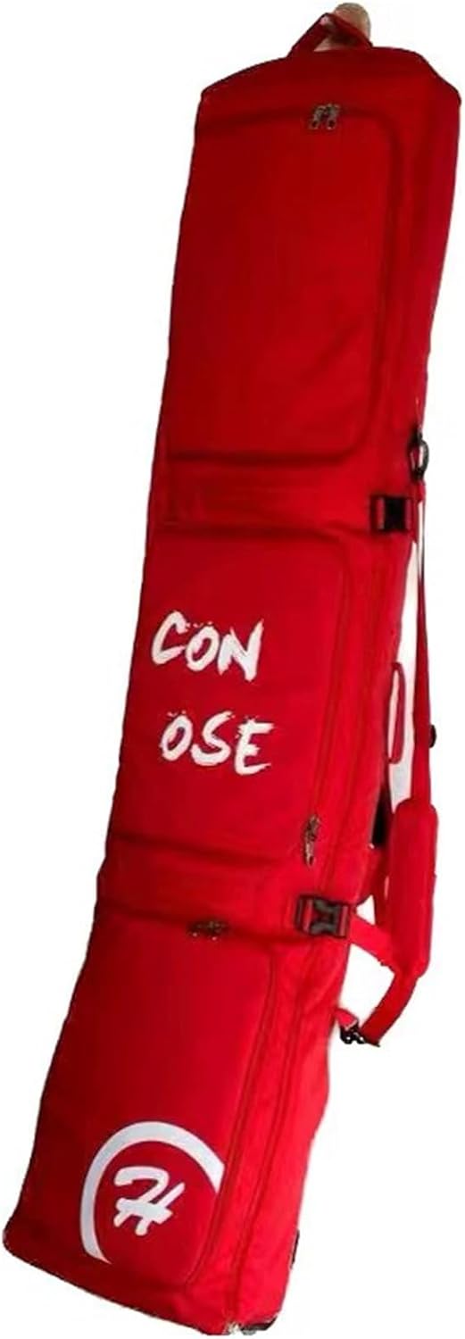 Double Rolling Ski Bag Store All Your Snowboarding Gear Waterproof Design Snowboard Bag for Air Travel Fully Adjustable fit 160cm-175cm Foldable Wheeled Ski Bag