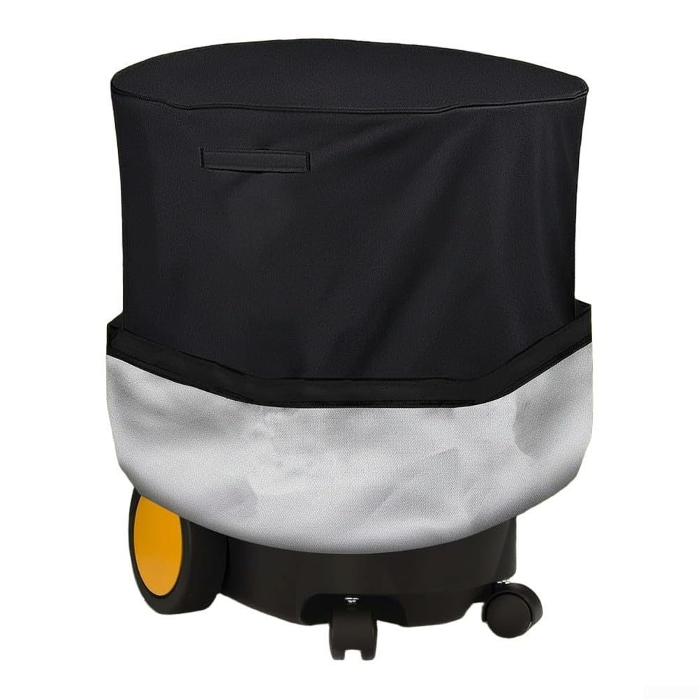 Heavy Duty Waterproof Wood Chipper Cover for Electric For Leaf Mulcher, All Weather UV Resistant Dust Protector with Elastic Hem and Handle, Black 85x110cm(420D)