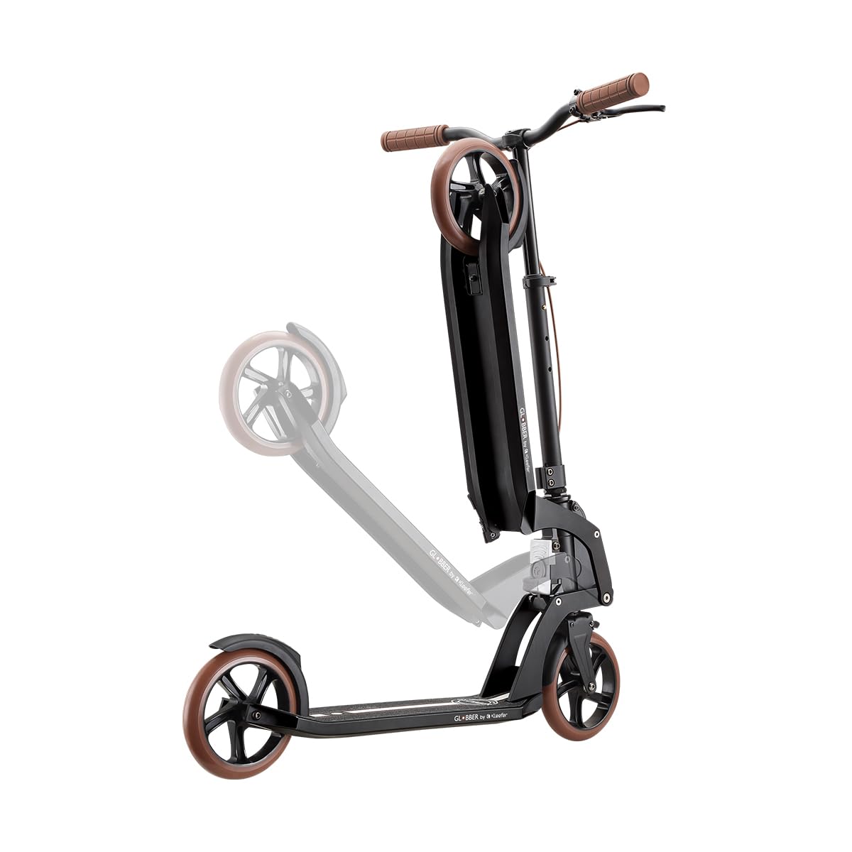 Globber - Trottinette 2 Roues One K 180 Piston Vintage Deluxe Pliable et Guidon réglable, pour Ados et Adultes, Gris