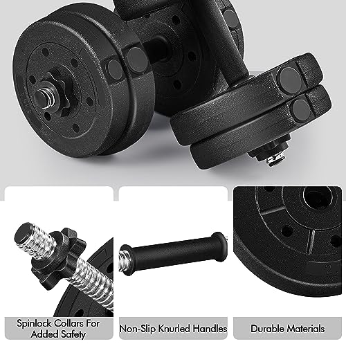 Yaheetech 30KG/25KG/20KG/15KG Adjustable Dumbbells Weight Lifting Training Set Dumbbells Set (sold as a pair) Home Gym Fitness for Men/Women - Image 6