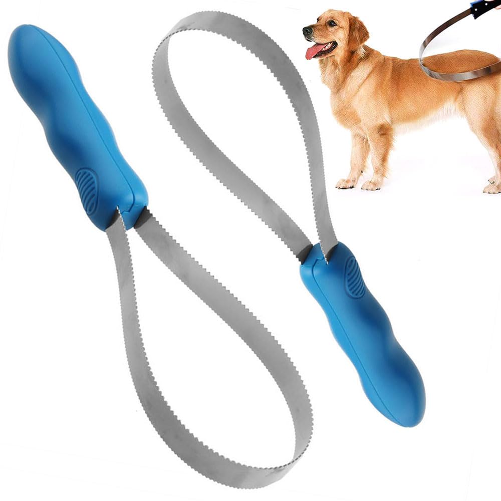 EiEiFiFi 2 Pcs Dog Grooming Blade and Loop Brush - Double-Sided Deshedding Tool for Dogs Cats and Horses, blue, 2-pcs