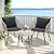 YITAHOME 3-Piece Outdoor Patio Furniture Wicker Bistro Set, All-Weather Rattan Conversation Chairs for Backyard, Balcony and Deck with Soft Cushions, Glass Side Table, Gray Rattan