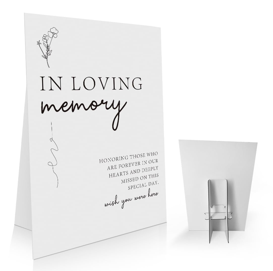 In Loving Memory Wedding Sign 8 x 11 Inch, Wish You Were Here, Wedding Memorial Sign, Memorial Decorations, Minimalistic Sign for Bridal Shower-WDS08